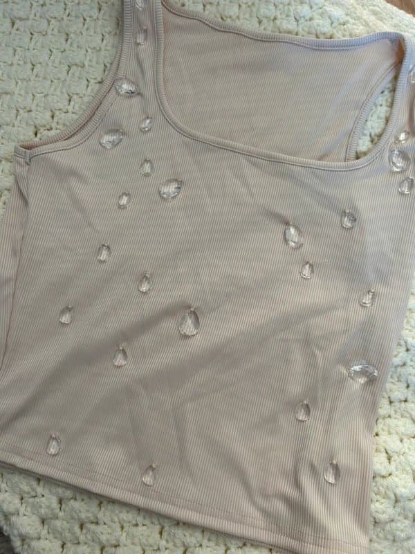 ASOS Cute off white embellished beaded vest top