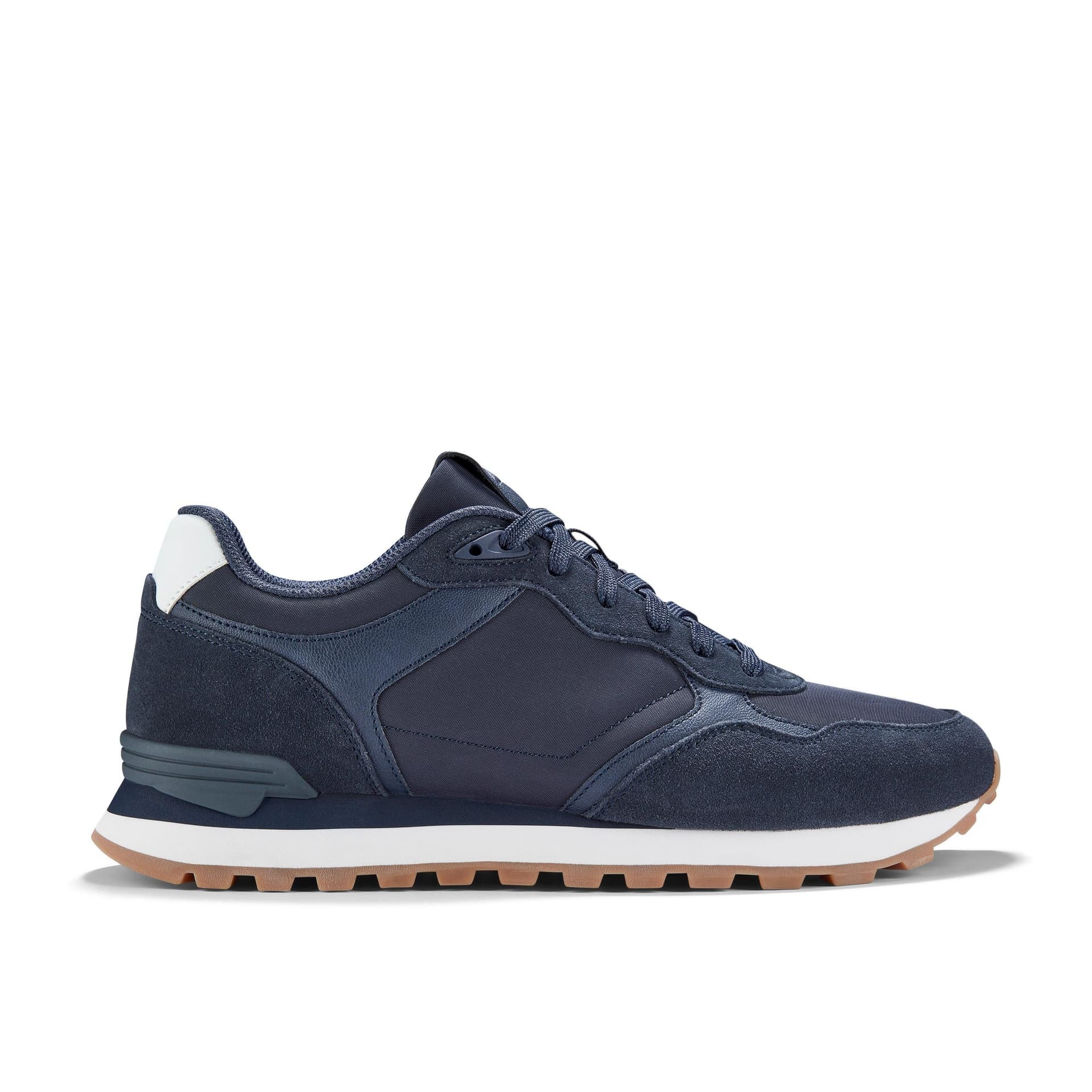Clarks Clarks Men's Molland Go Navy Combination Trainers, Lace Up in Blue
