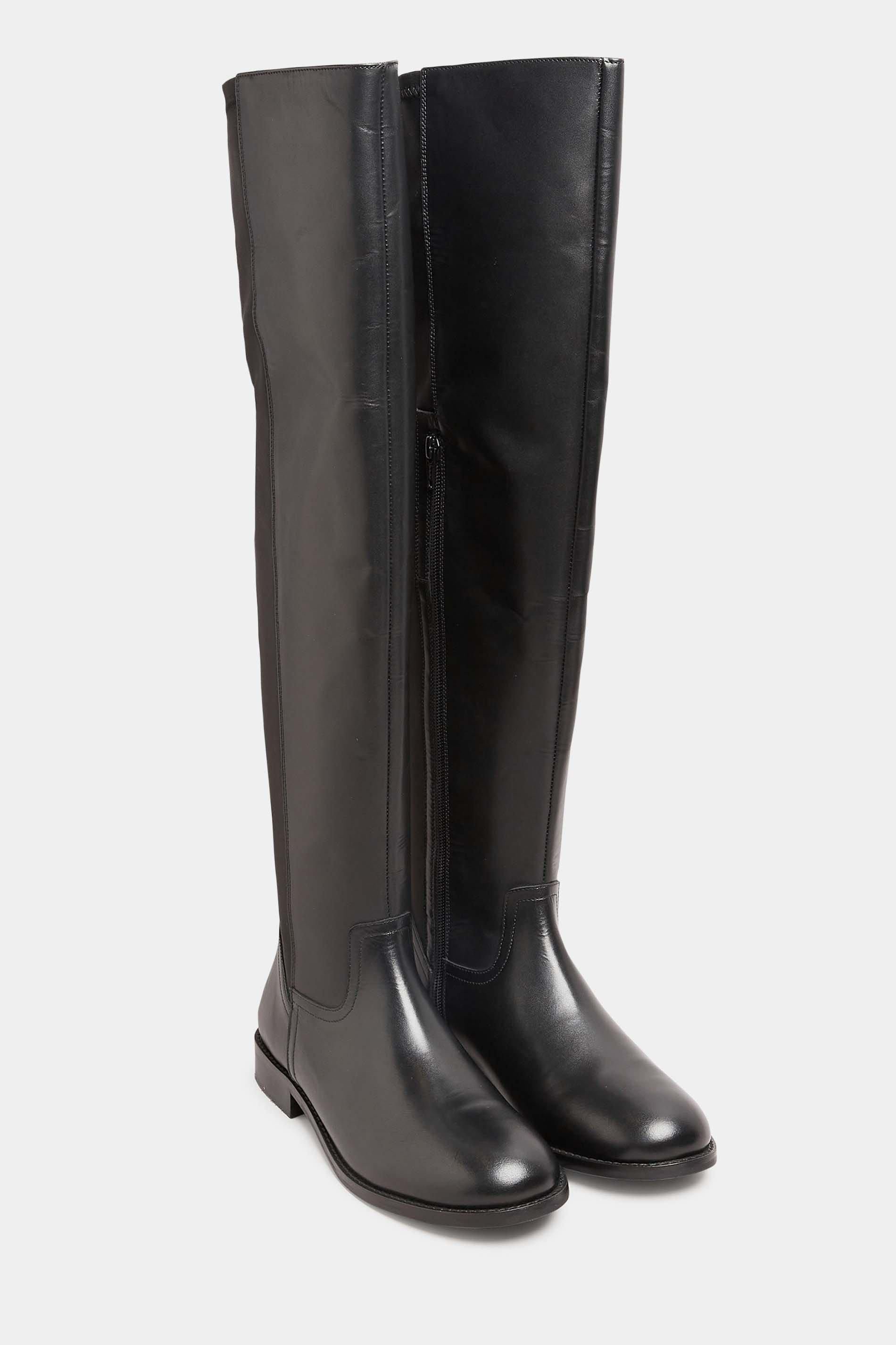 Long Tall Sally Long Tall Sally Women's Over The Knee Leather Boots in Black - 2