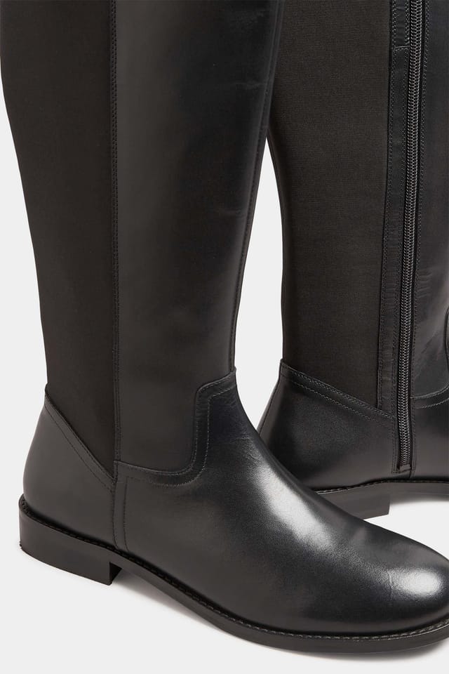 Long Tall Sally Long Tall Sally Women's Over The Knee Leather Boots in Black - 3