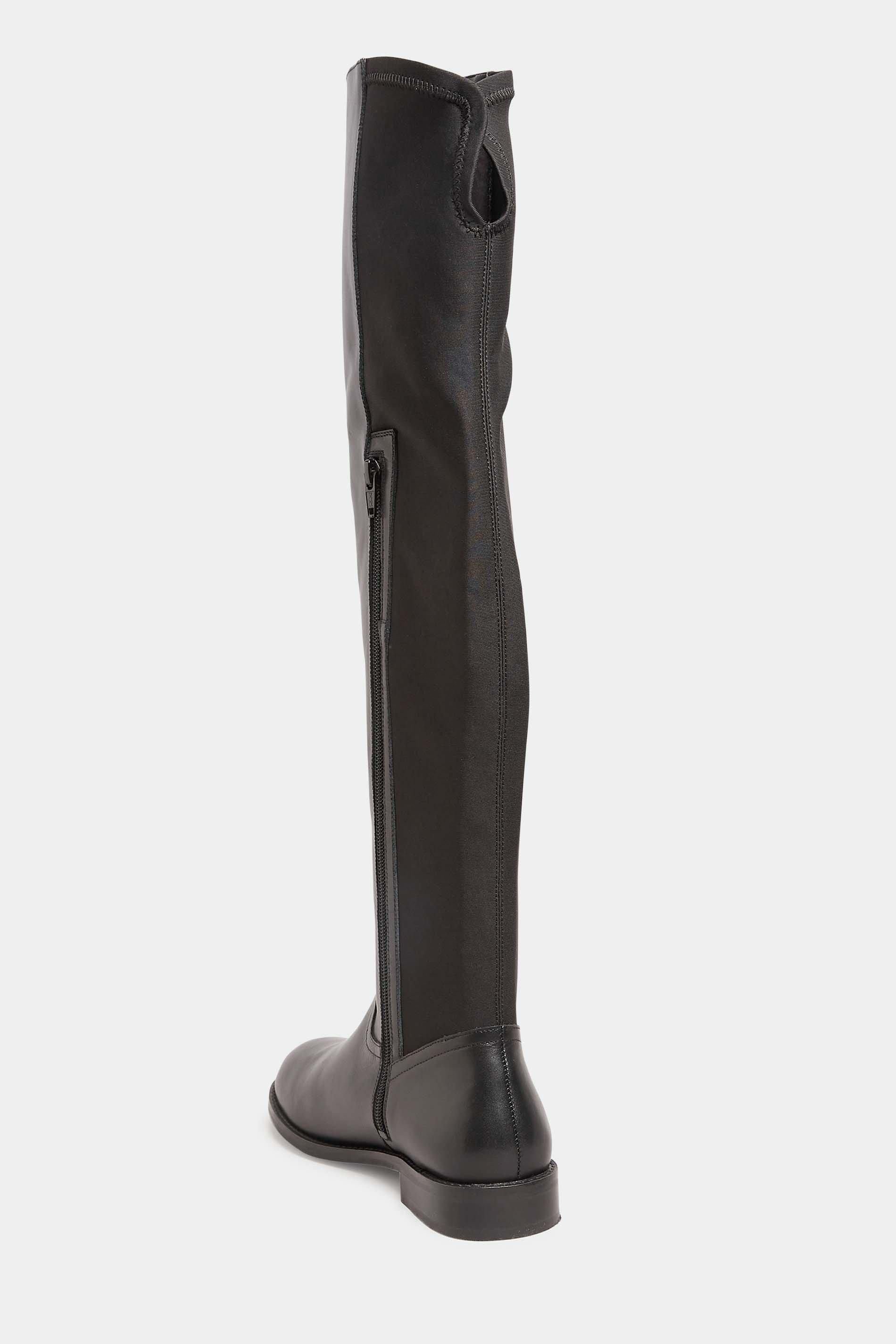 Long Tall Sally Long Tall Sally Women's Over The Knee Leather Boots in Black - 4