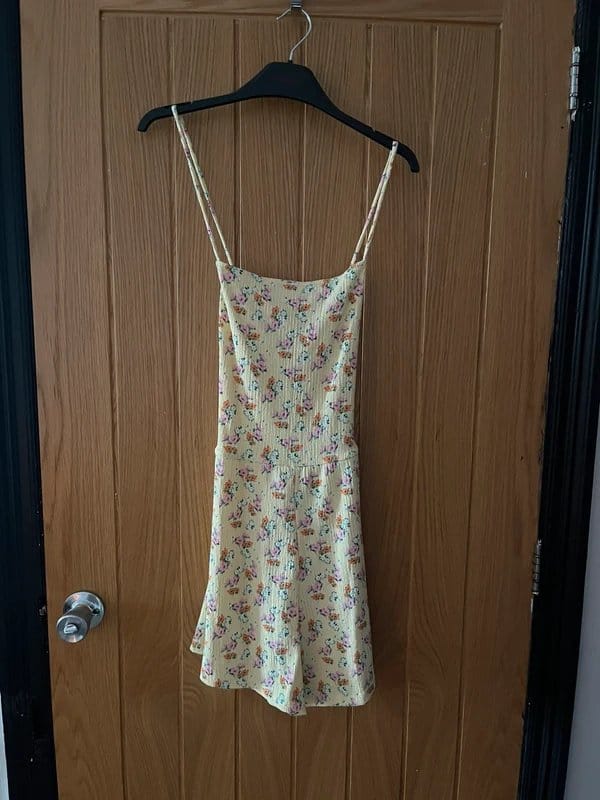 Bershka Yellow Floral Print Jumpsuit