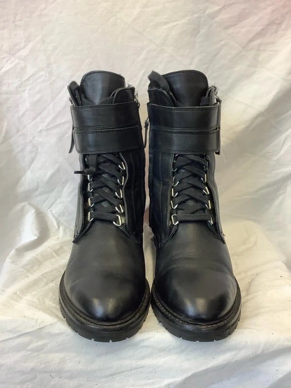 Topshop Ladies Topshop Black Leather Ankle Boots Size 37, Uk 4 - 1