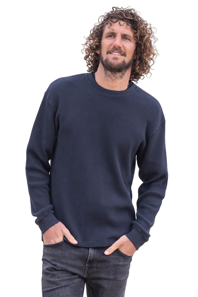 Celtic & Co Celtic & Co Men's Waffle Sweatshirt in Navy - 1