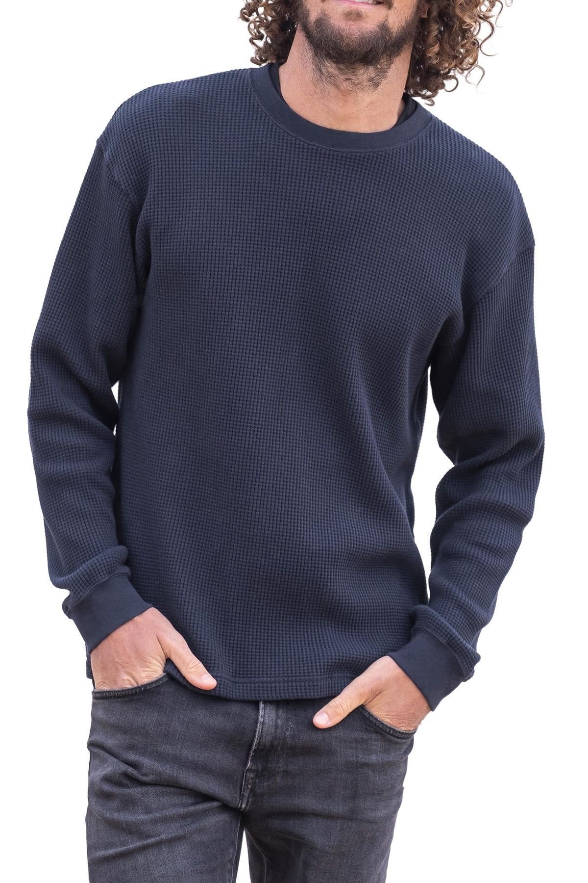 Celtic & Co Celtic & Co Men's Waffle Sweatshirt in Navy - 4