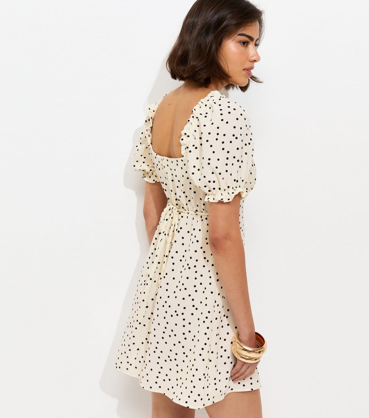 New Look Women's White Spot Print Milkmaid Mini Dress New Look - 4
