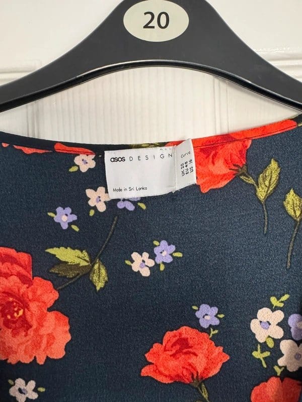 ASOS Navy Floral Wrap Dress Size 20