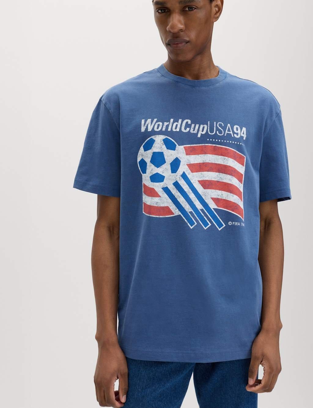 Marks & Spencer M&S Pure Cotton FIFA™ Classics USA T-Shirt Navy - 1