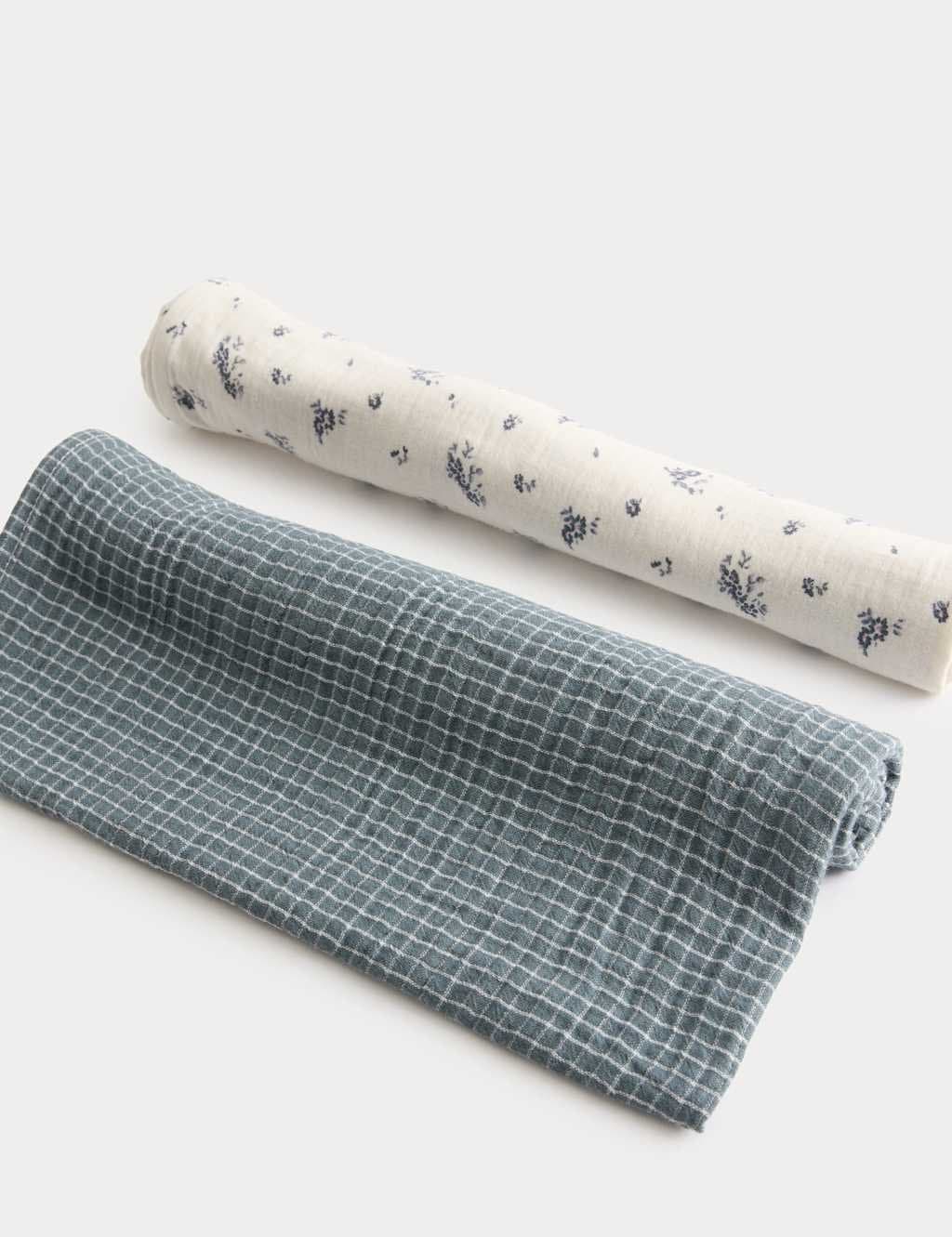 Marks & Spencer M&S 2 Pack Pure Cotton Muslins Dark Petrol