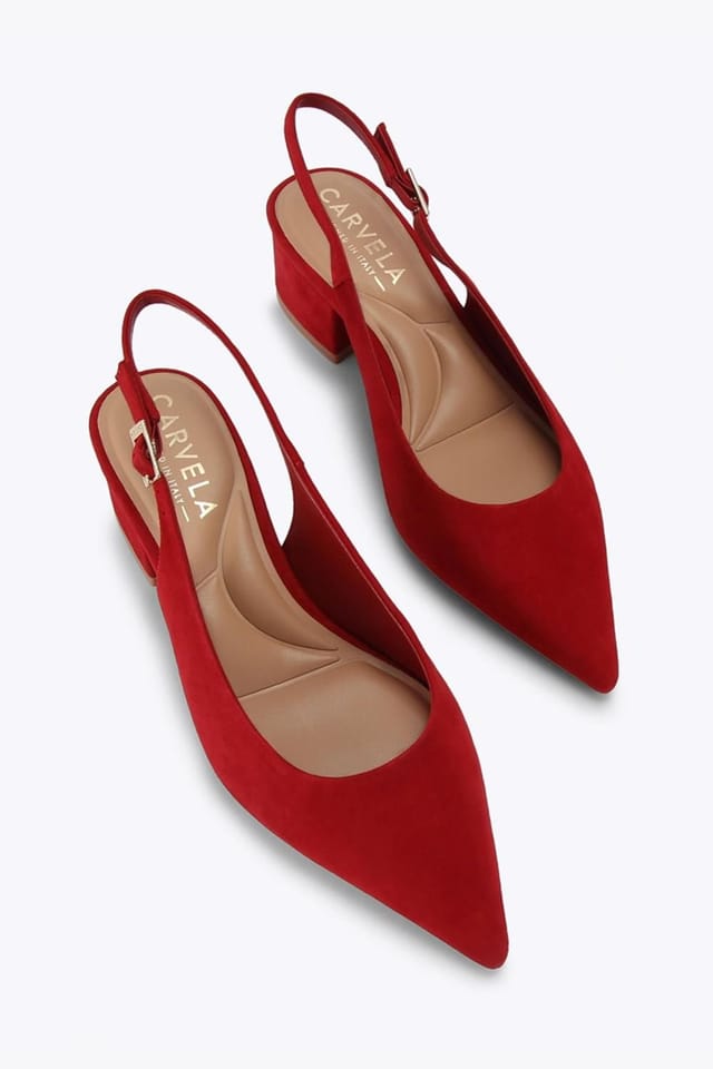 Carvela Carvela Women's 'Armonia Sling' Suede Heels in Red - 2