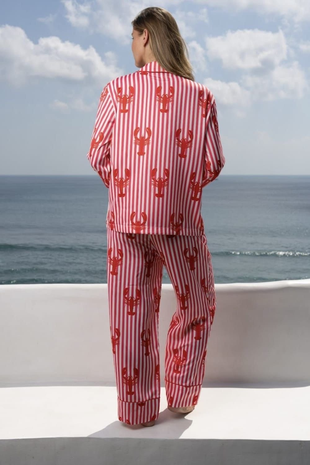 The Night Store The Night Store Women's Lobster Pyjama Trouser Set in Red - 4