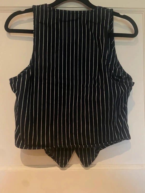 Bershka Bershka Blue Denim Pinstripe Waistcoat