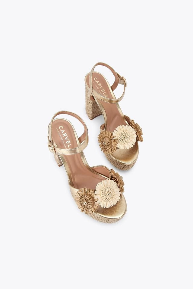 Carvela Carvela Women's 'Sorrento Flower Platform' Sandals in Gold - 2