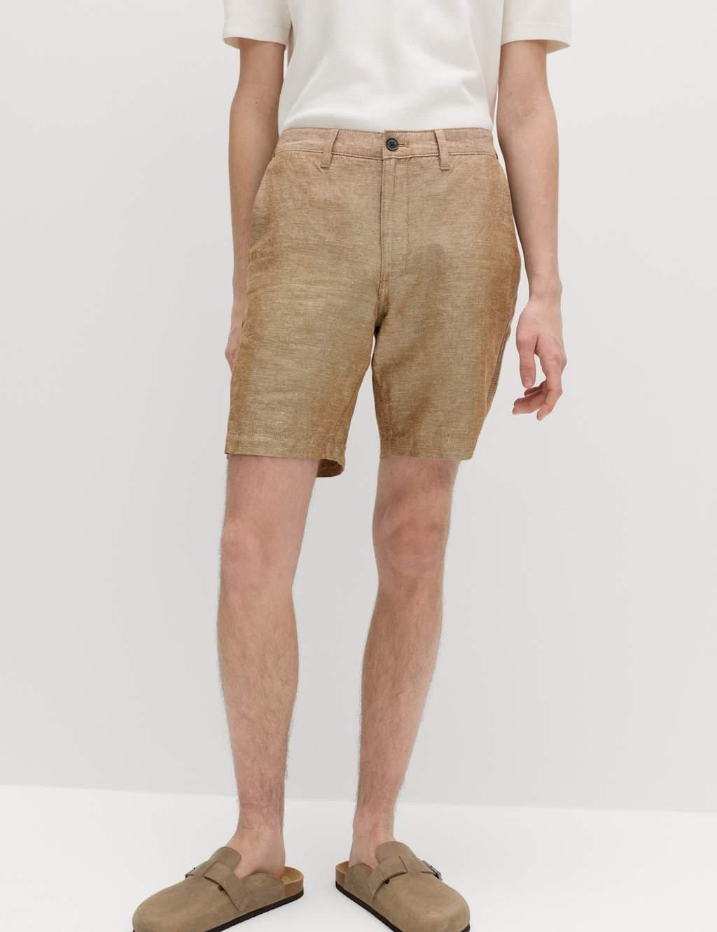 M&S Rich Amber Linen Blend Chino Shorts