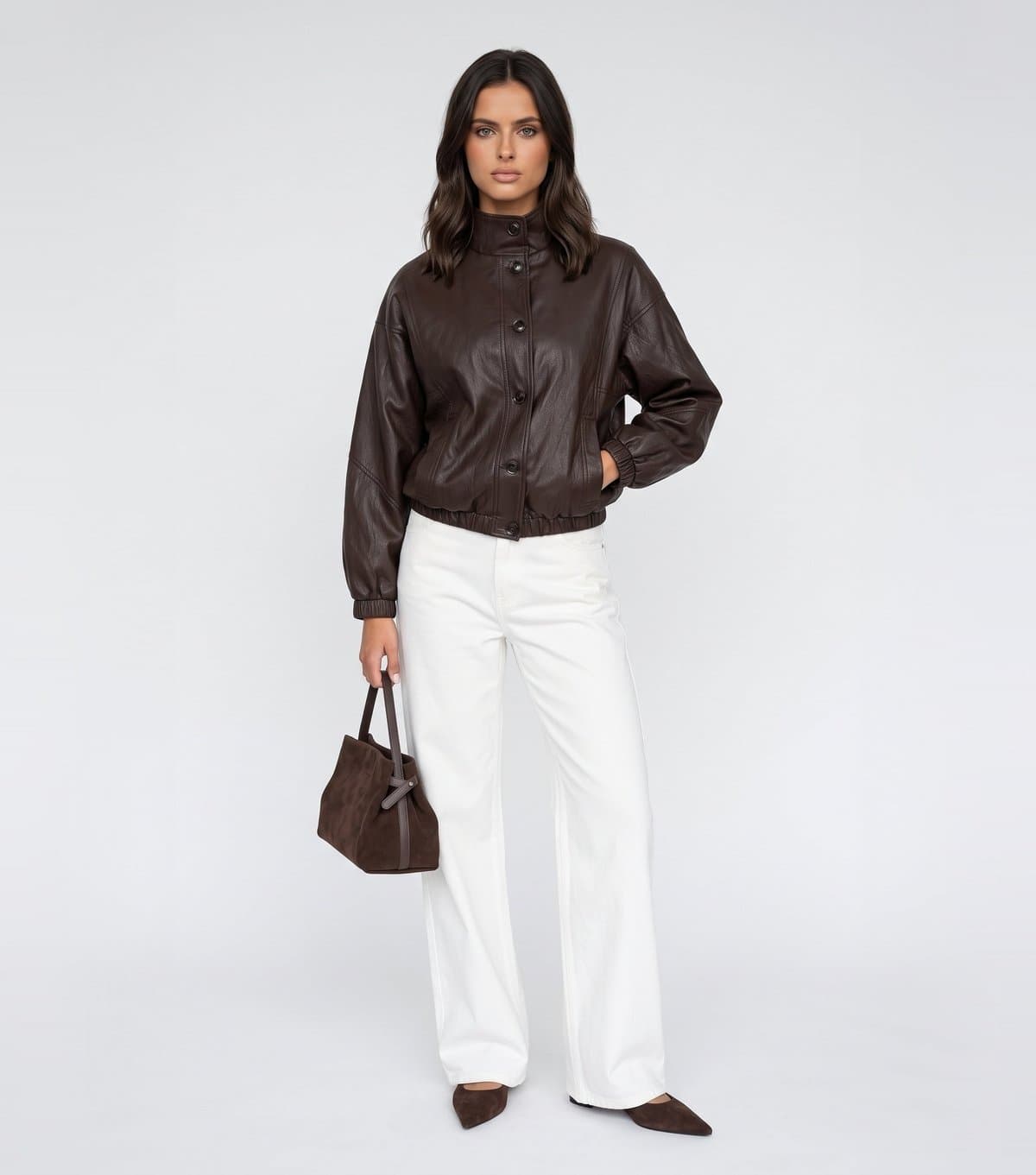 Urban Bliss Women's Brown Faux Leather Oversized Jacket Urban Bliss New Look