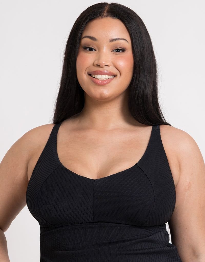 Curvy Kate Curvy Kate Women's Jet Set Multiway Tankini Top Drawstring in Black - 3