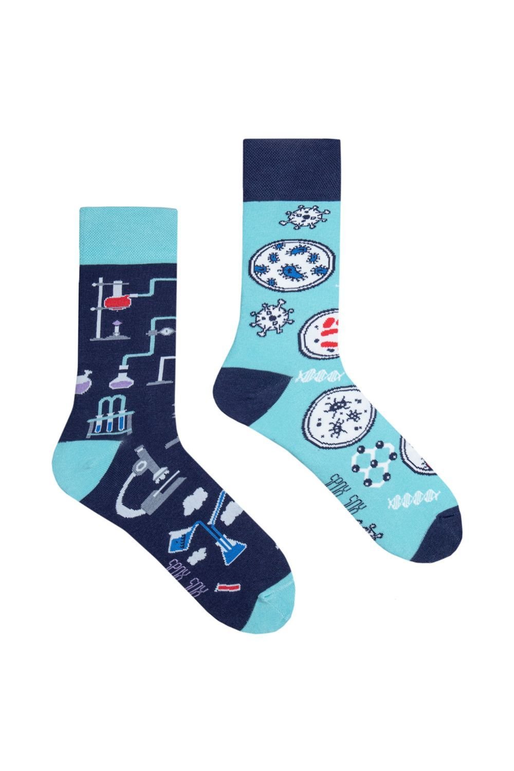 SPOX SOX SPOX SOX Men's 1 Pack Mismatched Novelty Odd Socks - Laboratory in Blue - 2