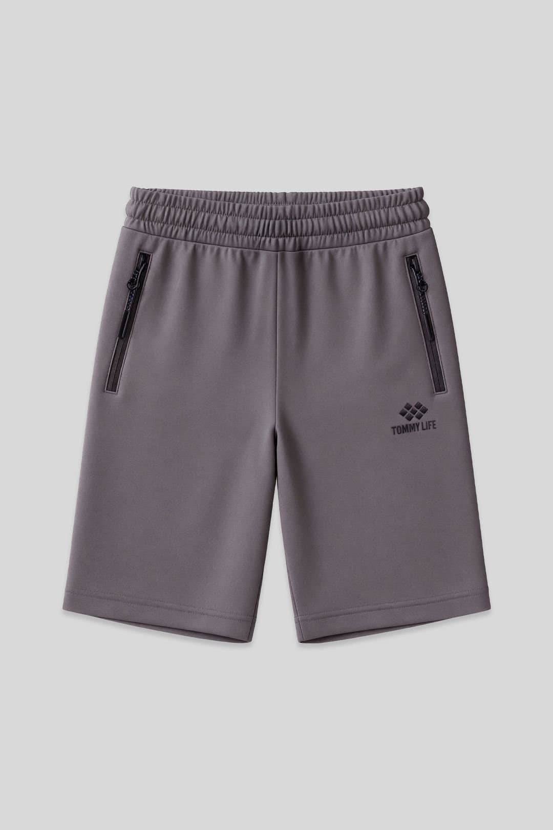 Tommy Life Tommy Life Men's Regular-fit Knit Sweat Shorts in Charcoal