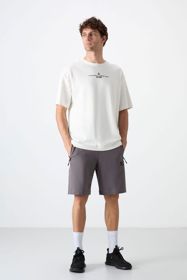 Tommy Life Tommy Life Men's Regular-fit Knit Sweat Shorts in Charcoal - 2