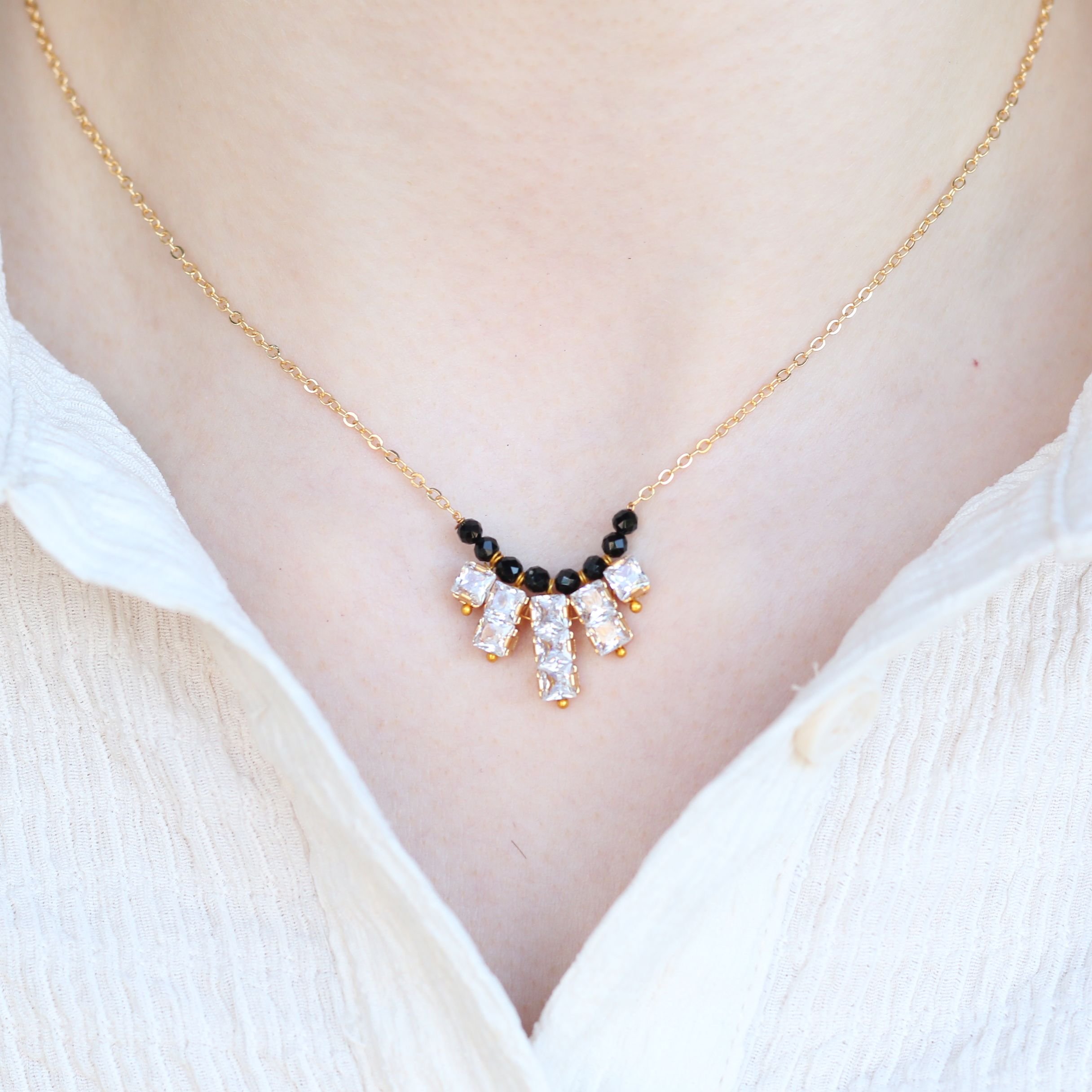 The Colourful Aura The Colourful Aura Women's Indian Nazarian Gold Mangalsutra Stone Necklace - 2