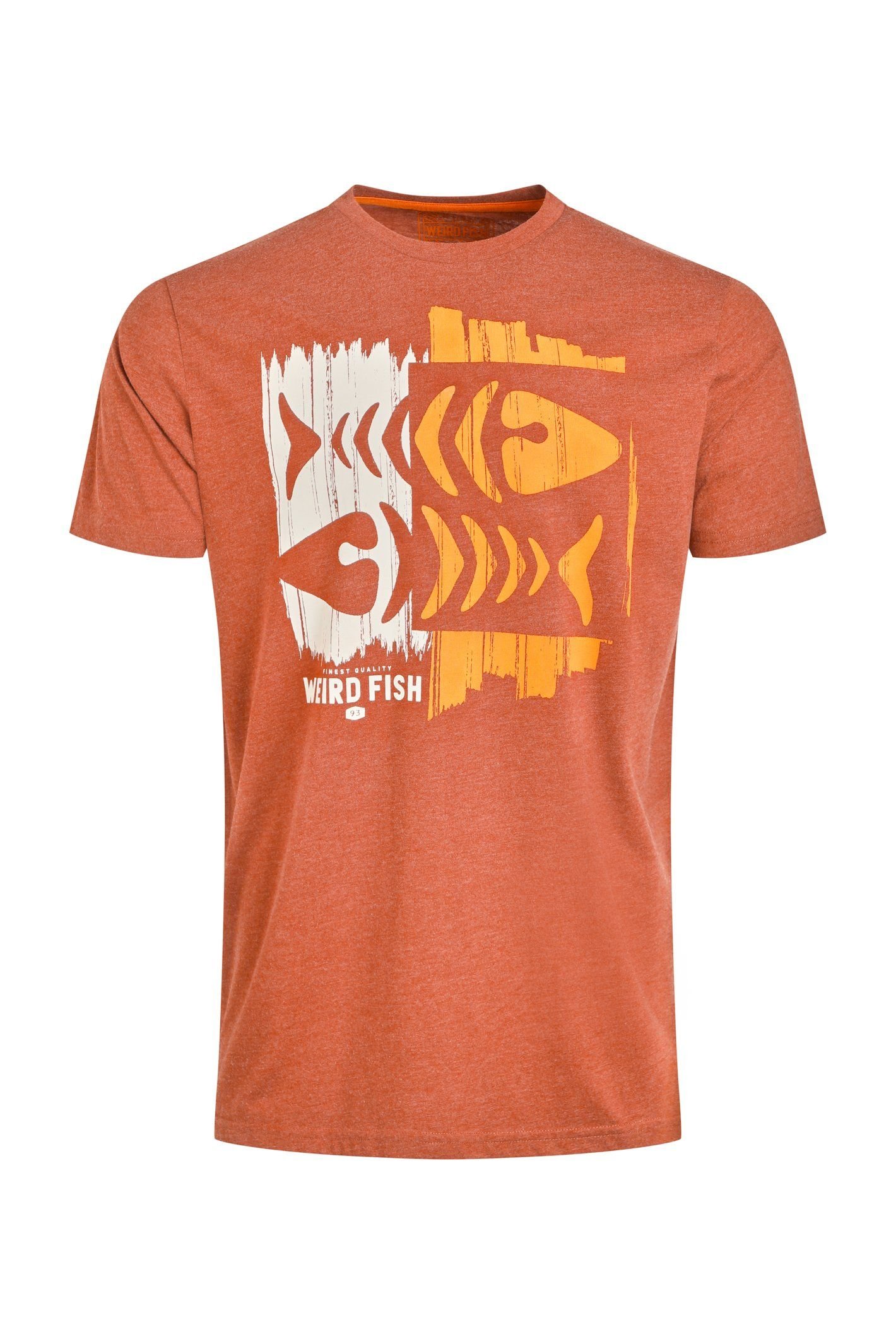 Weird Fish Weird Fish Men's Double Fish Front Print Graphic T-Shirt in Orange - 2