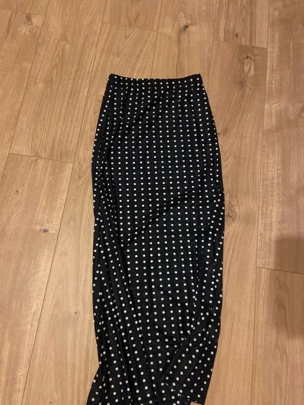 Spring black and white spotty maxi skirt