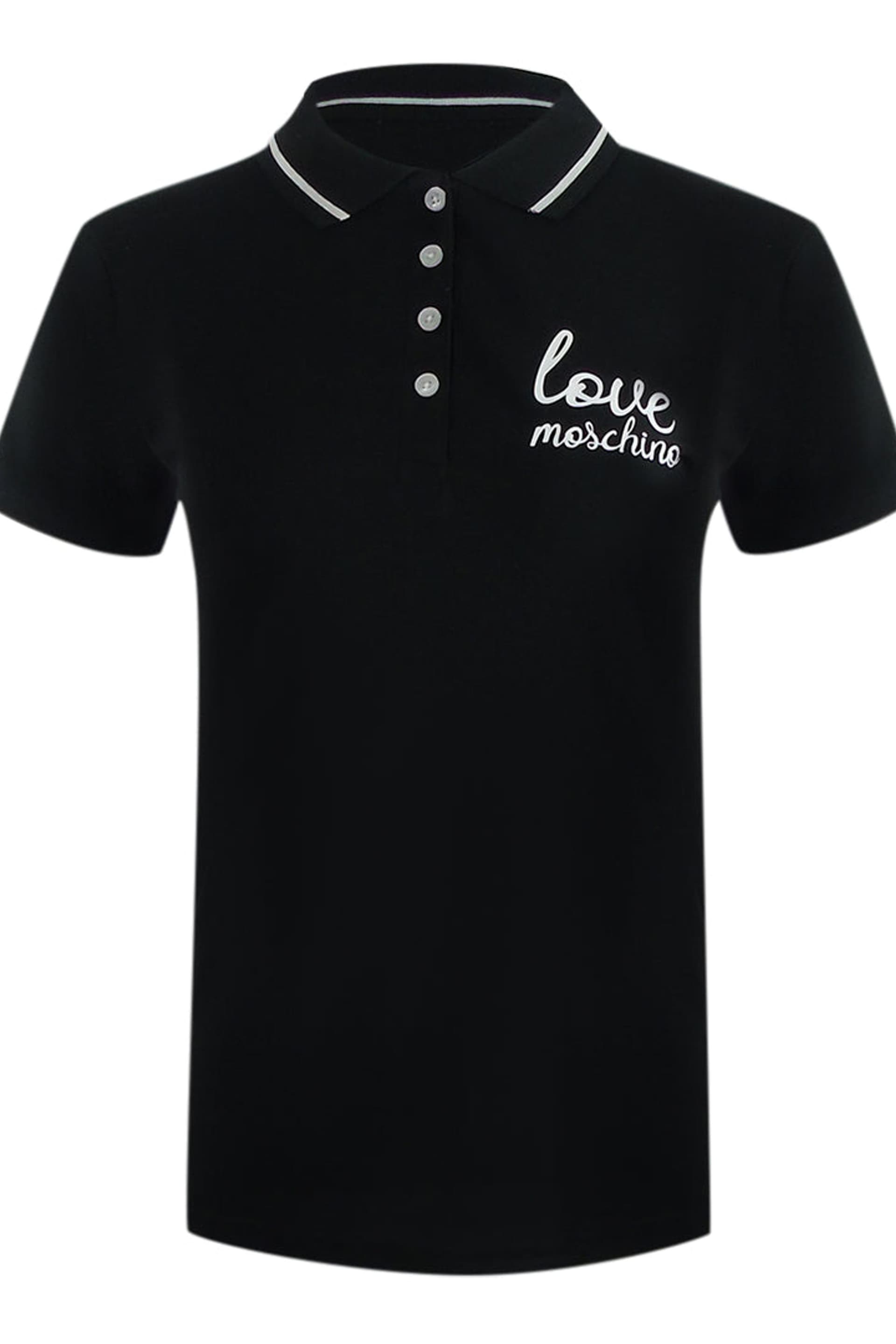 Love Moschino Love Moschino Women's Short Sleeve Polo Shirt in Black