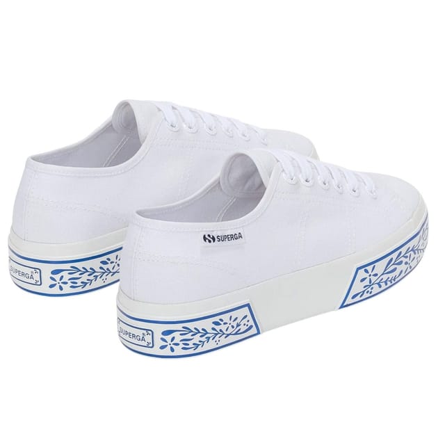 Superga Superga Women's 3740 Leggera Ceramic Print Platform Trainers in White - 2