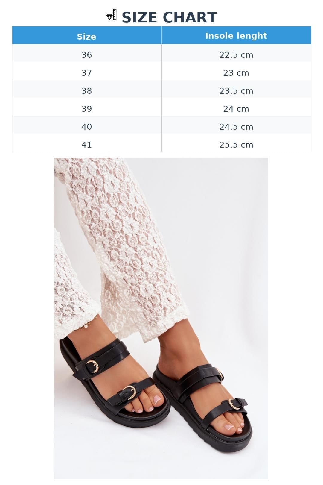 Love Lace Love Lace Women's Platform Sandals with Golden Buckle Straps for Summer Comfort in Black - 4