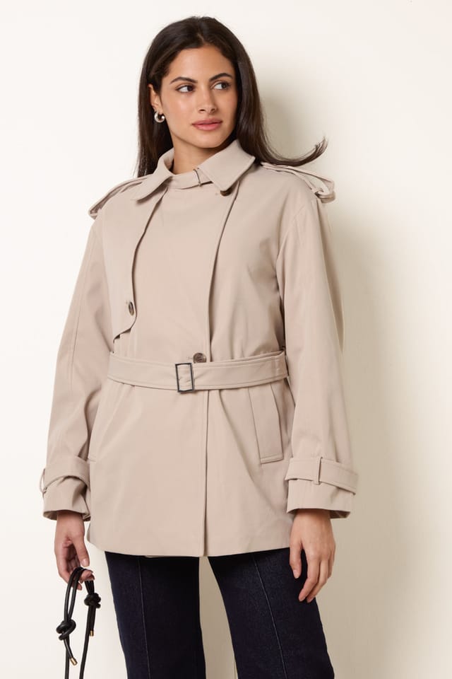 Blue Vanilla Blue Vanilla Women's Stone Short Trench Coat - 3