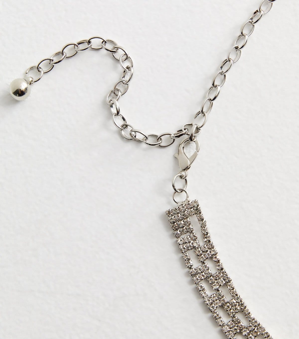 New Look Silver Tone Diamanté Chain Belt New Look - 4