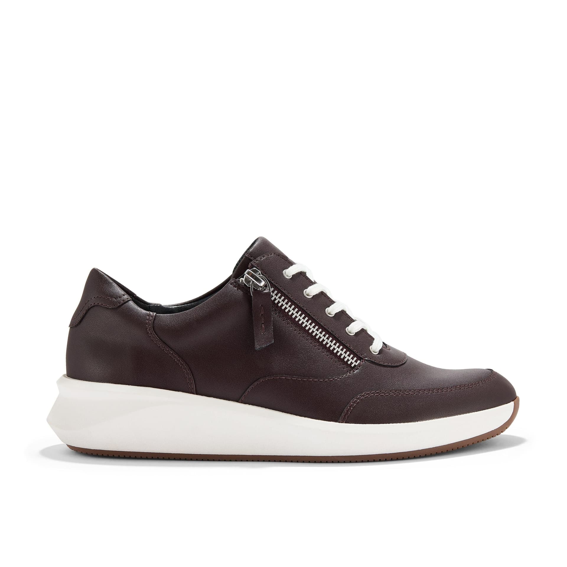 Clarks Clarks Women's Un Rio Zip Burgundy Leather Trainers in Red