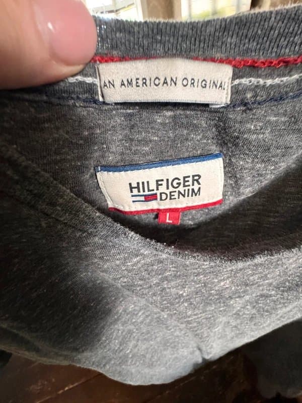 Tommy Hilfiger Hilfiger grey t-shirt cotton size L men’s