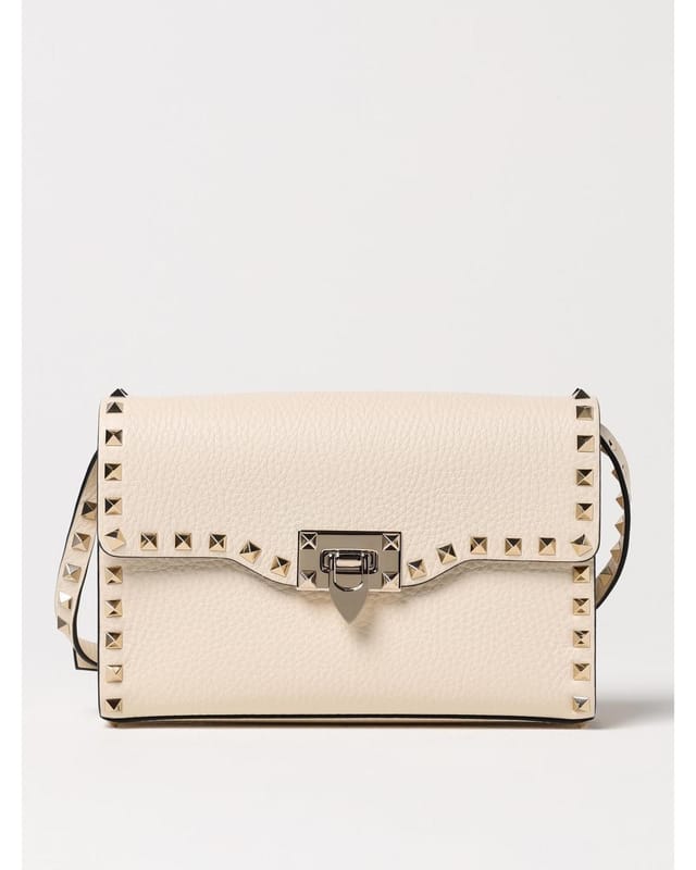 Valentino Garavani Valentino Garavani Women's Rockstud Small Flap Bag Wo - Yellow Cream Clutch Bags - 2