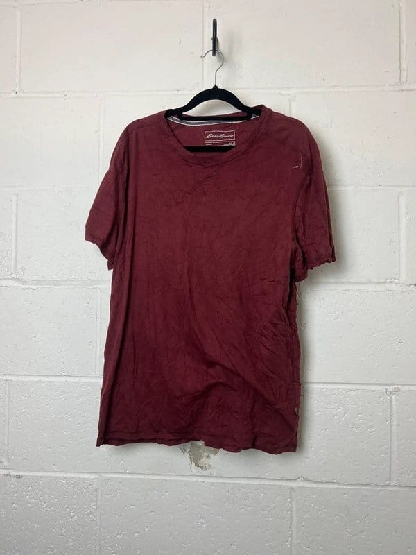 Eddie Bauer eddie bauer maroon red short sleeve - 1