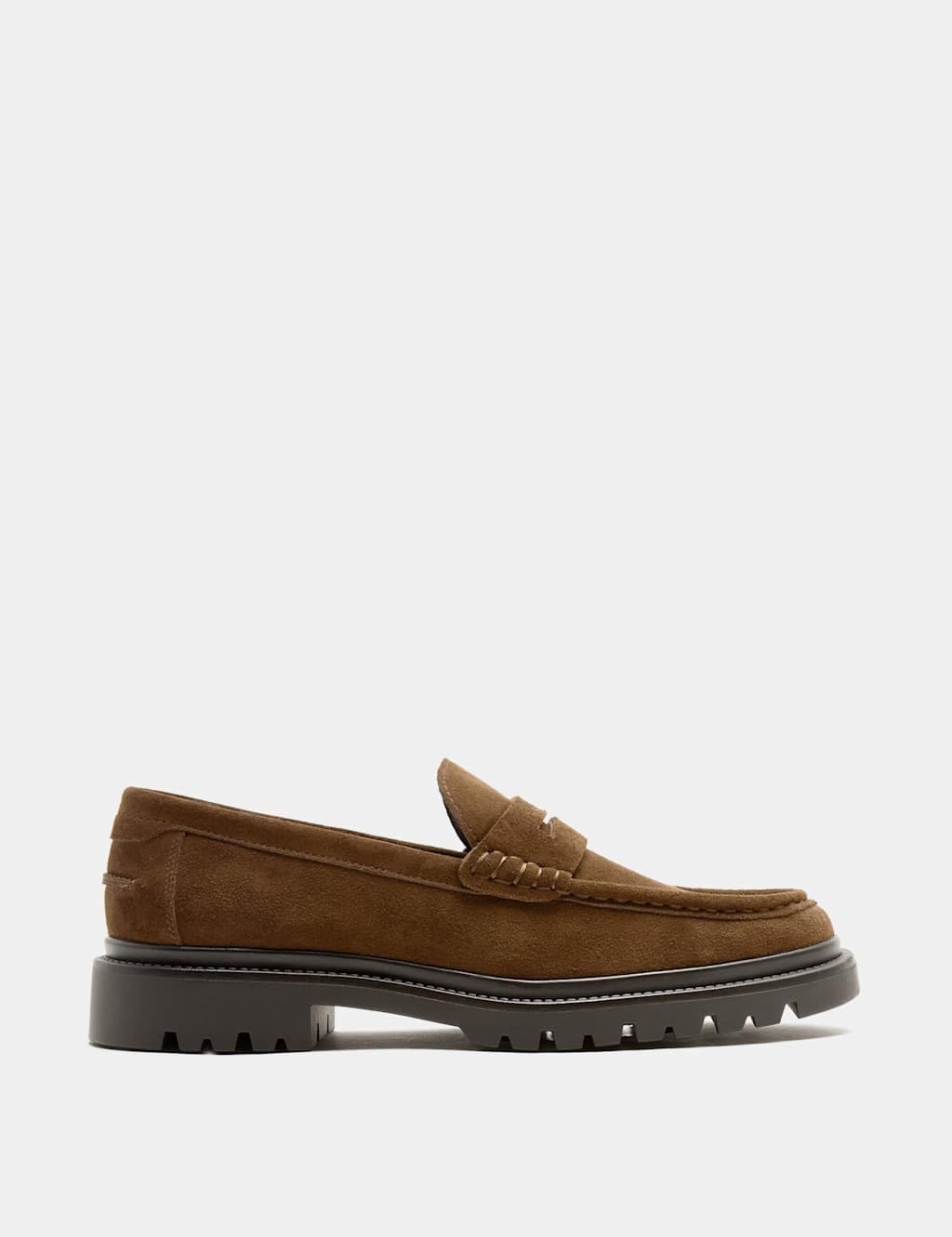 Marks & Spencer M&S Suede Chunky Sole Slip On Loafers Brown