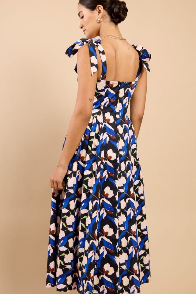 Little Mistress Little Mistress Women's Floral Print Tie Strap Midaxi Dress by Vicky Pattison - 2