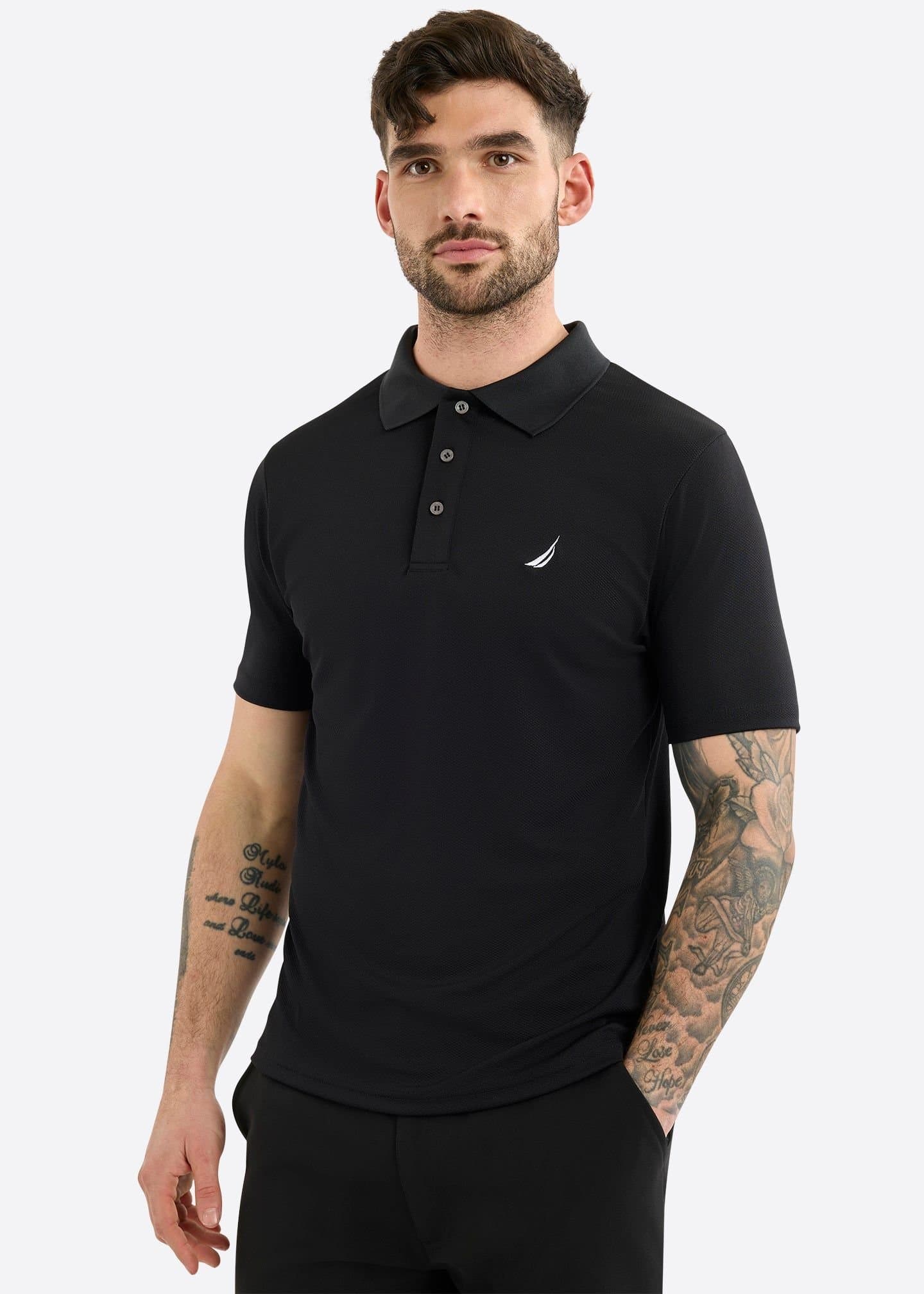 Nautica Nautica Men's Barrett Slim Fit Polo Shirt in Black