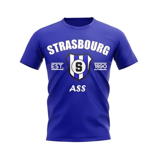 Strasbourg Strasbourg Men's Mens Established Football T-Shirt in Blue - 2