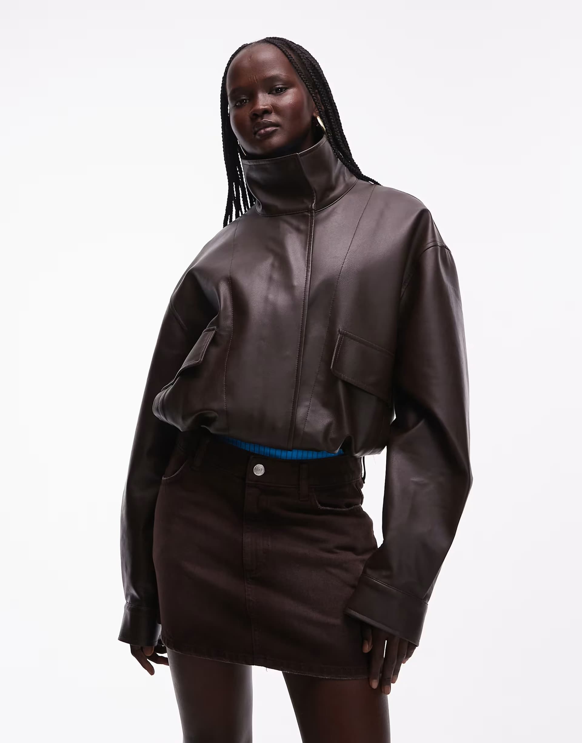 ASOS ASOS DESIGN micro mini skirt in choc denim