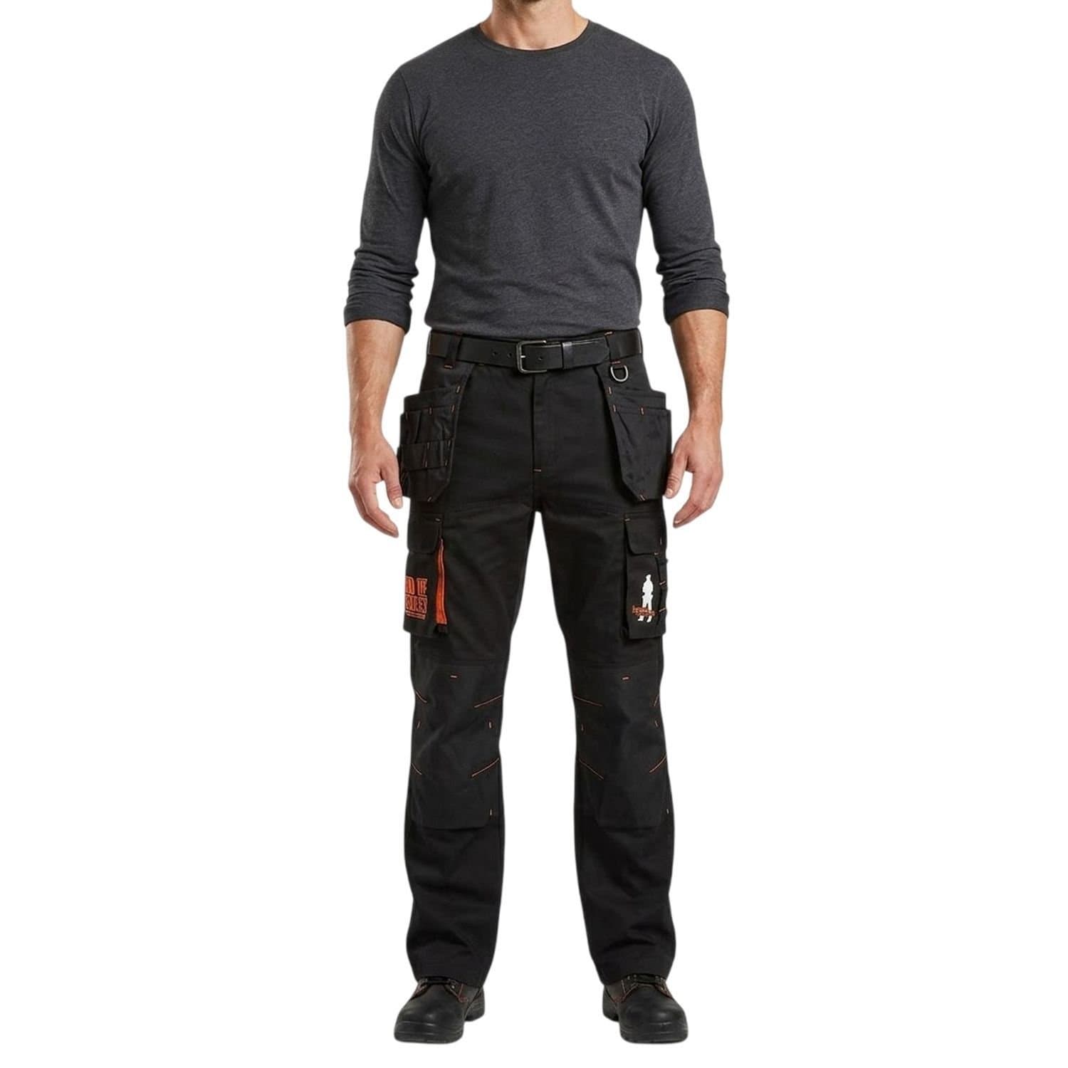 Band Of Builders Band Of Builders Men's Work Cargo Trousers in Black
