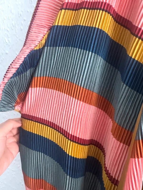 Leem LEEM Plissé Striped Oversized Kaftan Maxi Dress - size M