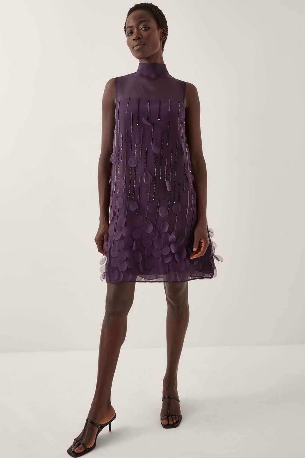 Monsoon Monsoon Women's Cassidy Sleeveless Mini Dress Purple