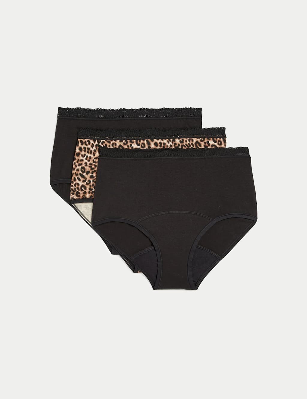 Marks & Spencer M&S 3pk Super Heavy Absorbency Period Full Briefs Black