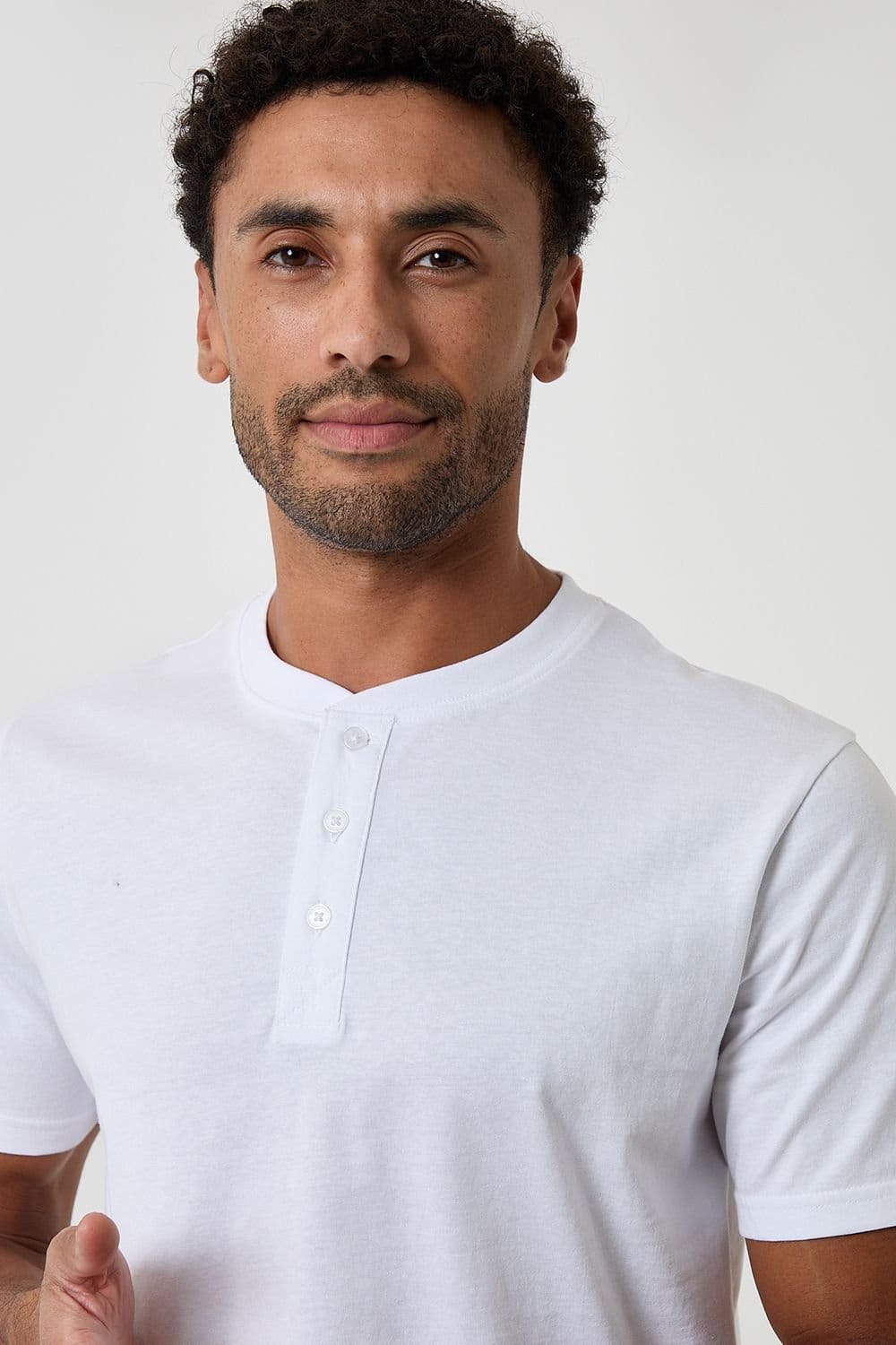 Threadbare Threadbare Men's 2-Pack Cotton Grandad Collar T-Shirts in Black - 4