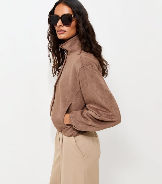 New Look Women's Mink Faux Suede Bubble Hem Jacket New Look - 3