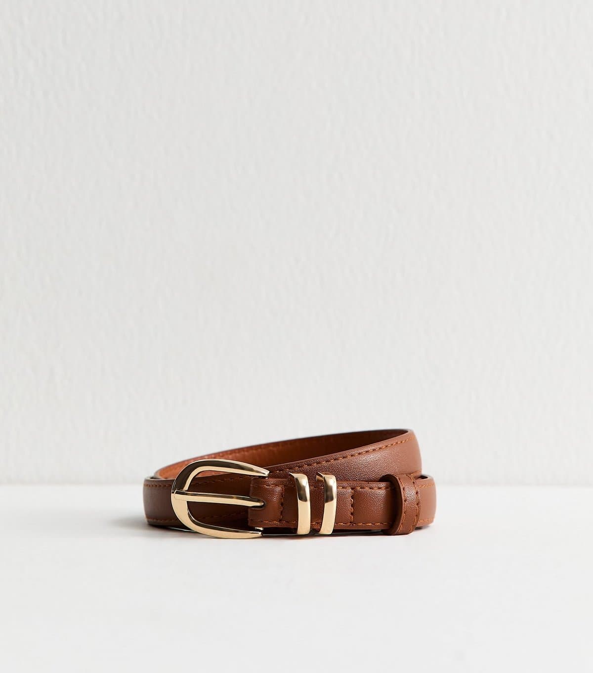 New Look Tan Faux Leather Skinny Belt New Look