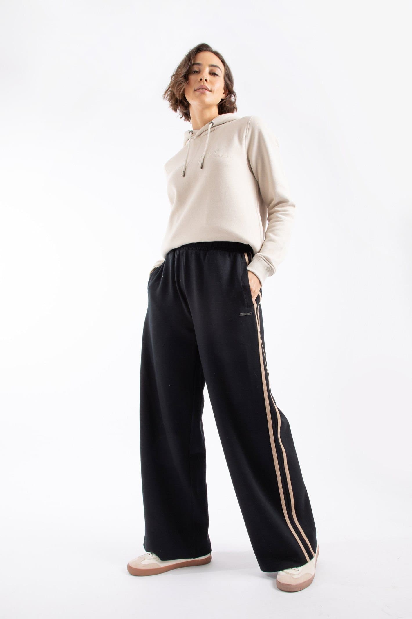 Weird Fish Weird Fish Women's Ivy Jersey Wide Leg Trouser in Black
