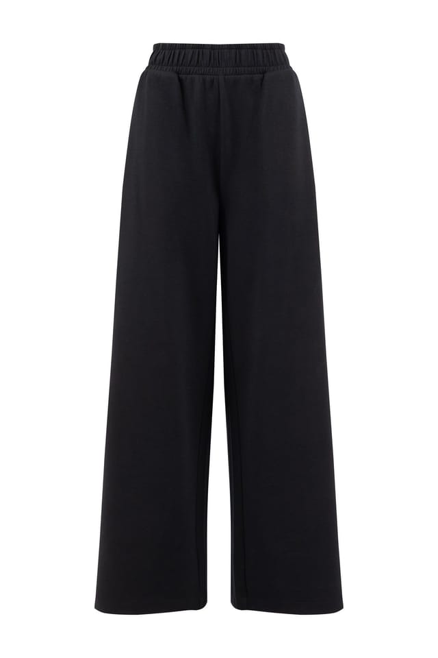 Weird Fish Weird Fish Women's Ivy Jersey Wide Leg Trouser in Black - 2