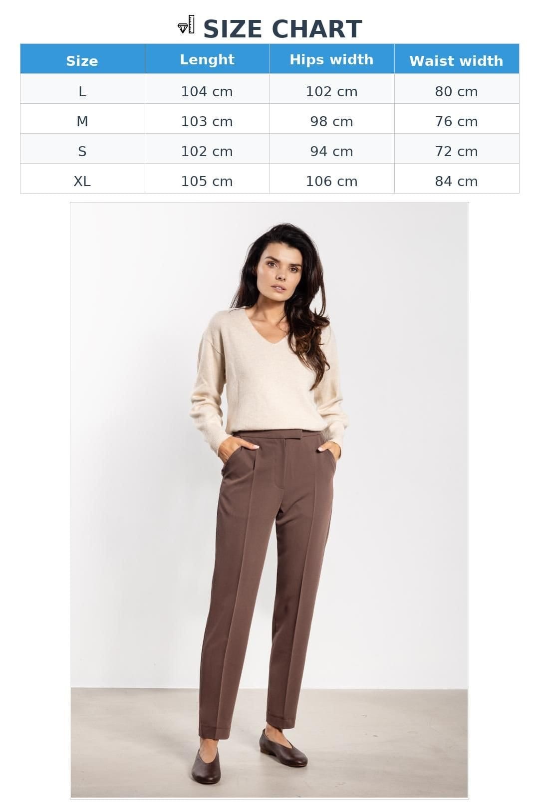 Love Lace Love Lace Women's High Waist Crease Cigarette Ankle Pants in Brown - 4